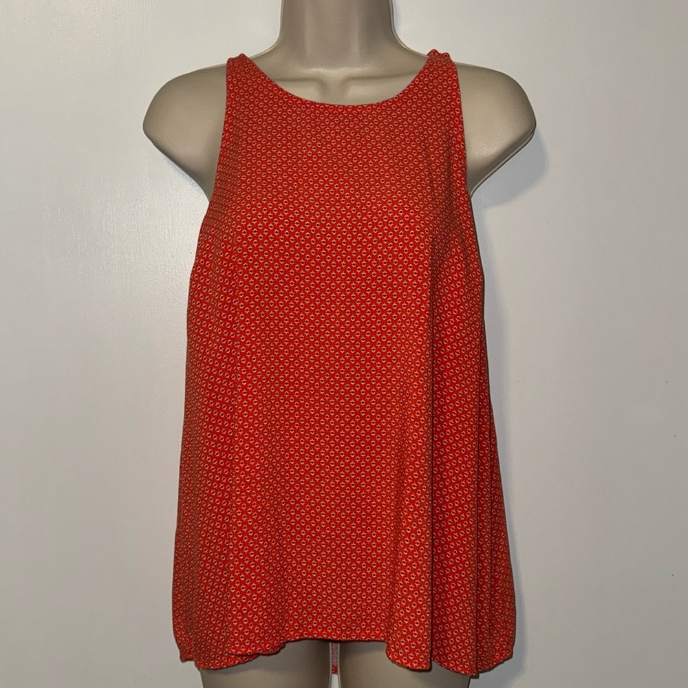 Old Navy Sleeveless Blouse Tank Top w Keyhole Back Orange Women’s Large L